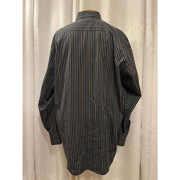 Ermenegildo Zegna‎ Men's Long Sleeve Dress Shirt Black Blue Beige Size XLT Tall - Picture 2 of 8